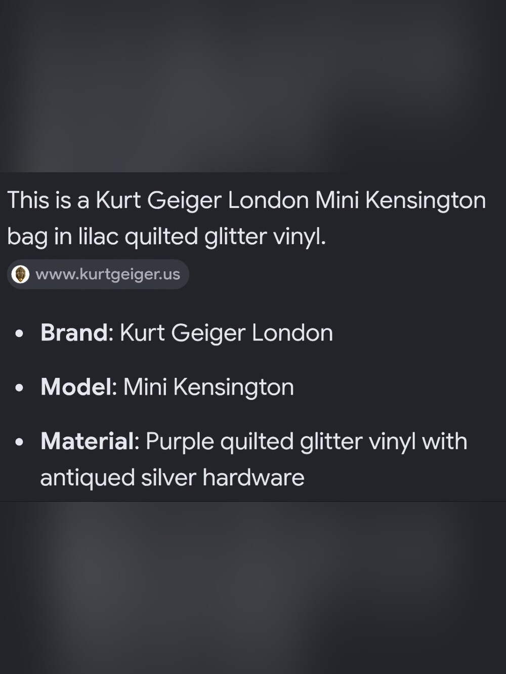 ❗️KURT GEIGER LONDON Lilac Glitter MICRO  Crossbody Bag - Picture 7 of 15